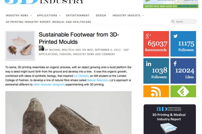 Sustainable footwear from 3D-printed moulds 3D printing industry liz ciokajlo
