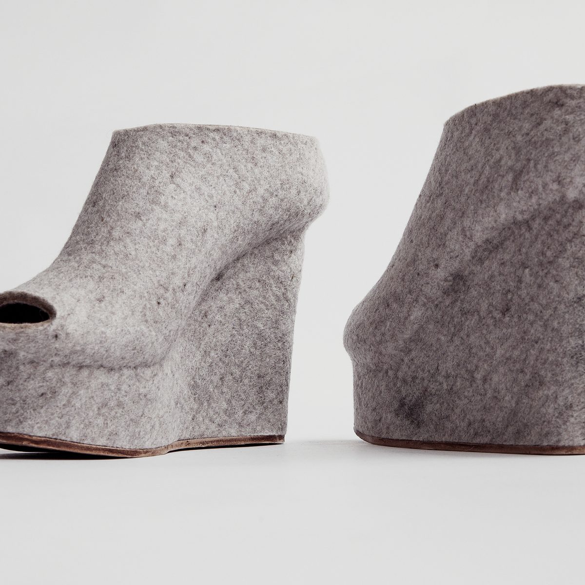 Grey Felt Shoes liz ciokajlo