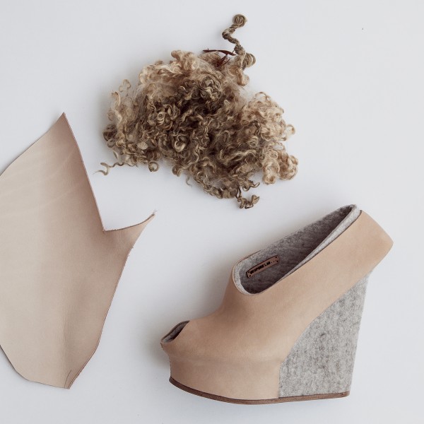 Felt leather shoes and materials Liz Ciokajlo