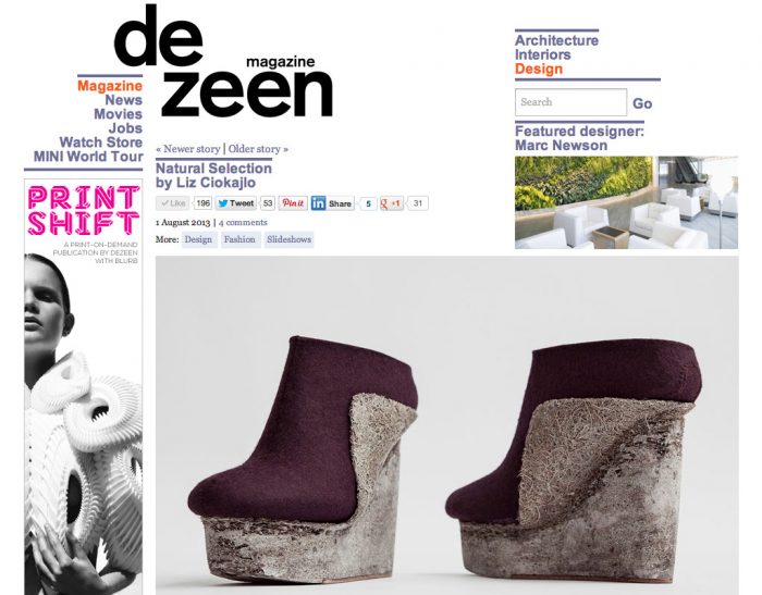 Natural Selection feature by Liz Ciokajlo in dezeen online magazine