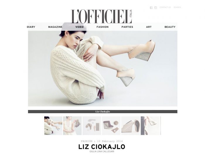 L'Officiel Italia, Liz Ciokajlo, footwear, accessories, shoe designer. shoes. innovative footwear, felt, additive manufacturing