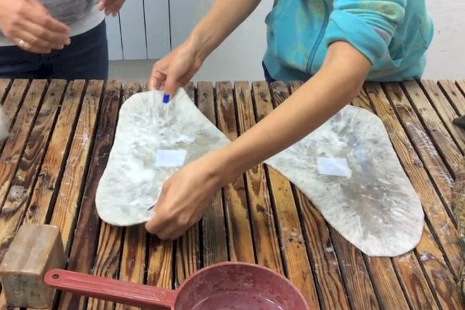 Liz Ciokajlo at Tumar - making Felt prototypes