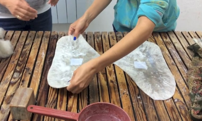 Liz Ciokajlo at Tumar - making Felt prototypes