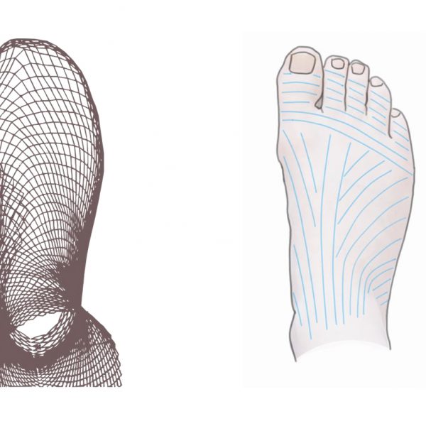 foot skin tension lines and framework